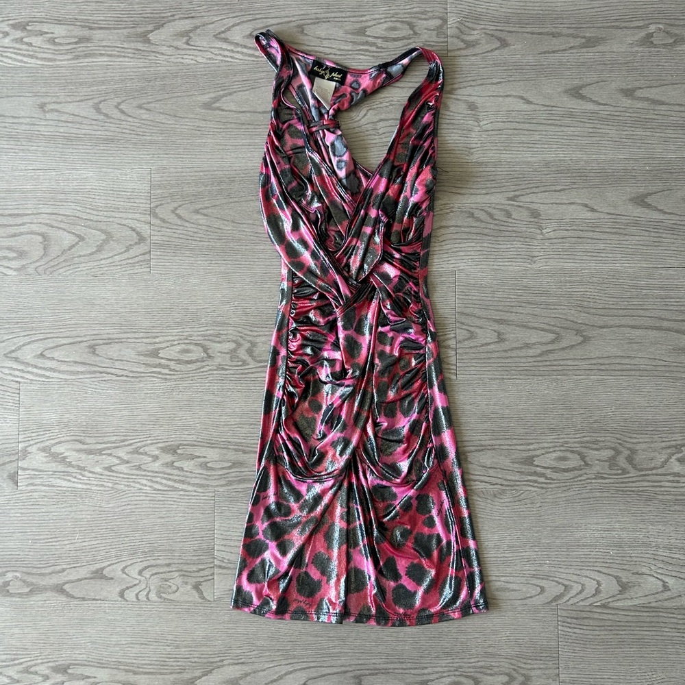 Baby Phat Metallic Leopard Print Club Dress